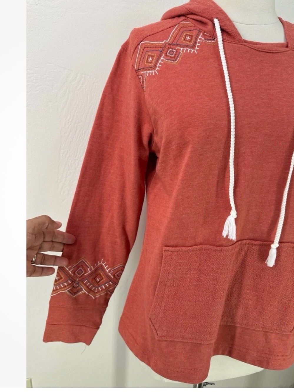 Panhandle Women's Rust Southwest Embroidered Hoodie Sweatshirt